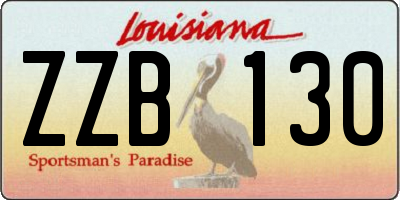 LA license plate ZZB130