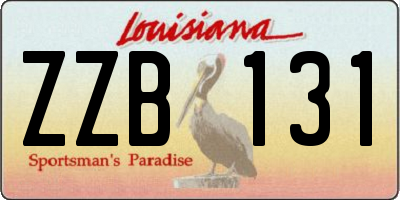 LA license plate ZZB131