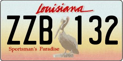 LA license plate ZZB132