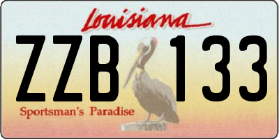 LA license plate ZZB133