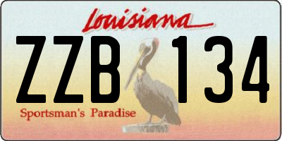 LA license plate ZZB134