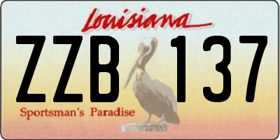 LA license plate ZZB137