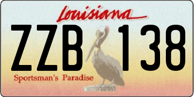 LA license plate ZZB138