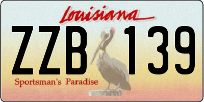 LA license plate ZZB139