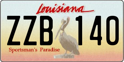 LA license plate ZZB140