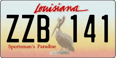 LA license plate ZZB141