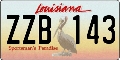 LA license plate ZZB143