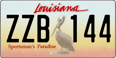 LA license plate ZZB144