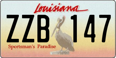 LA license plate ZZB147