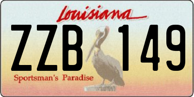 LA license plate ZZB149