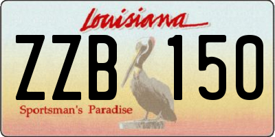 LA license plate ZZB150