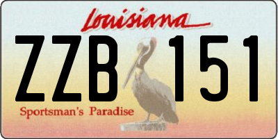 LA license plate ZZB151