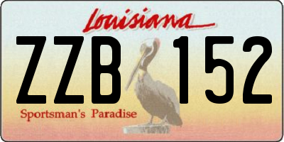 LA license plate ZZB152