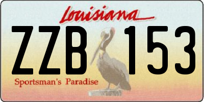 LA license plate ZZB153