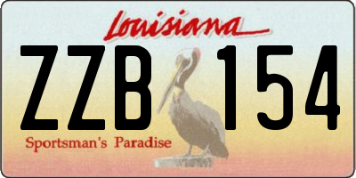 LA license plate ZZB154