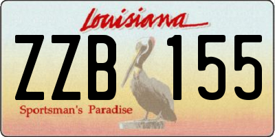 LA license plate ZZB155