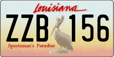 LA license plate ZZB156