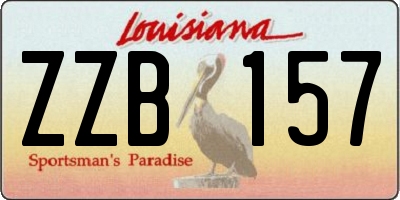 LA license plate ZZB157