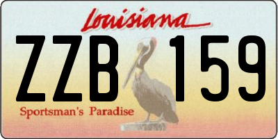 LA license plate ZZB159