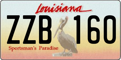 LA license plate ZZB160