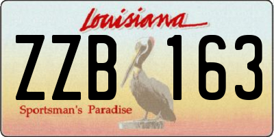 LA license plate ZZB163