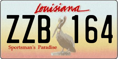 LA license plate ZZB164