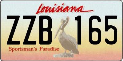 LA license plate ZZB165