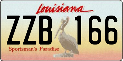 LA license plate ZZB166