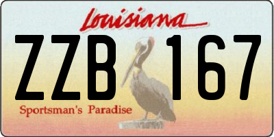 LA license plate ZZB167