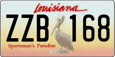 LA license plate ZZB168