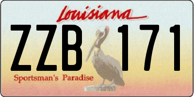 LA license plate ZZB171