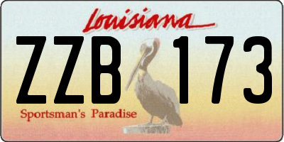 LA license plate ZZB173