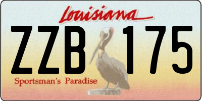 LA license plate ZZB175