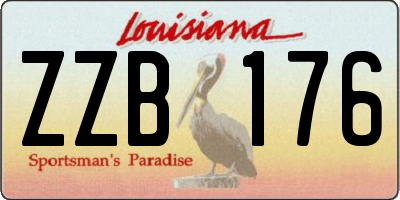 LA license plate ZZB176