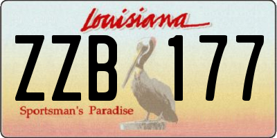 LA license plate ZZB177