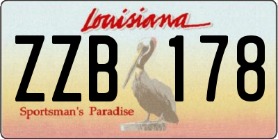 LA license plate ZZB178