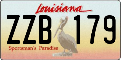 LA license plate ZZB179