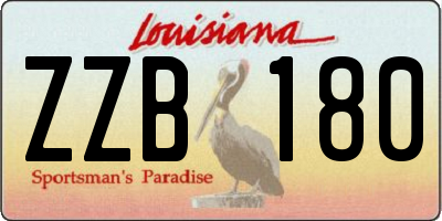 LA license plate ZZB180