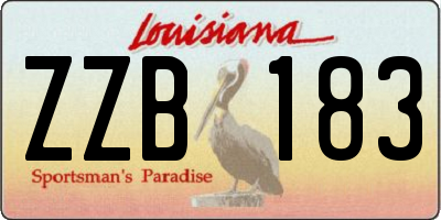 LA license plate ZZB183