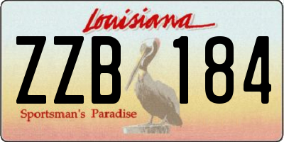 LA license plate ZZB184