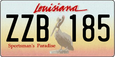 LA license plate ZZB185