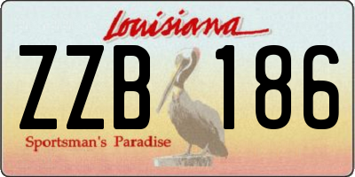 LA license plate ZZB186