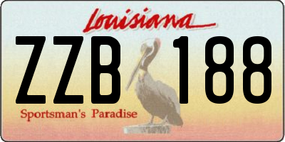 LA license plate ZZB188