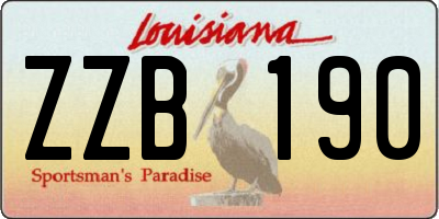 LA license plate ZZB190