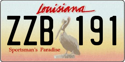 LA license plate ZZB191