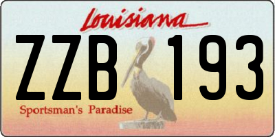 LA license plate ZZB193