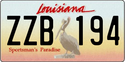 LA license plate ZZB194