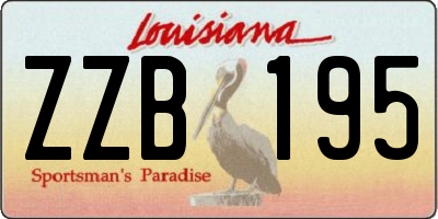 LA license plate ZZB195