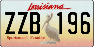 LA license plate ZZB196