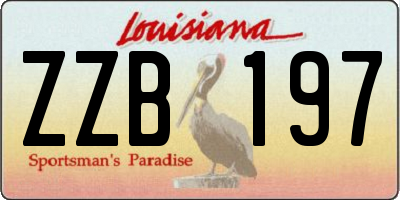 LA license plate ZZB197